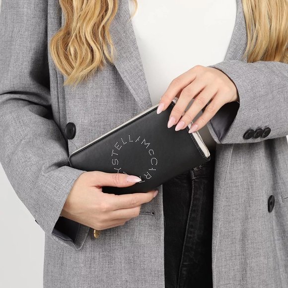 New Stella McCartney Bicolor Eco Alter Zip Wallet - Picture 2 of 13